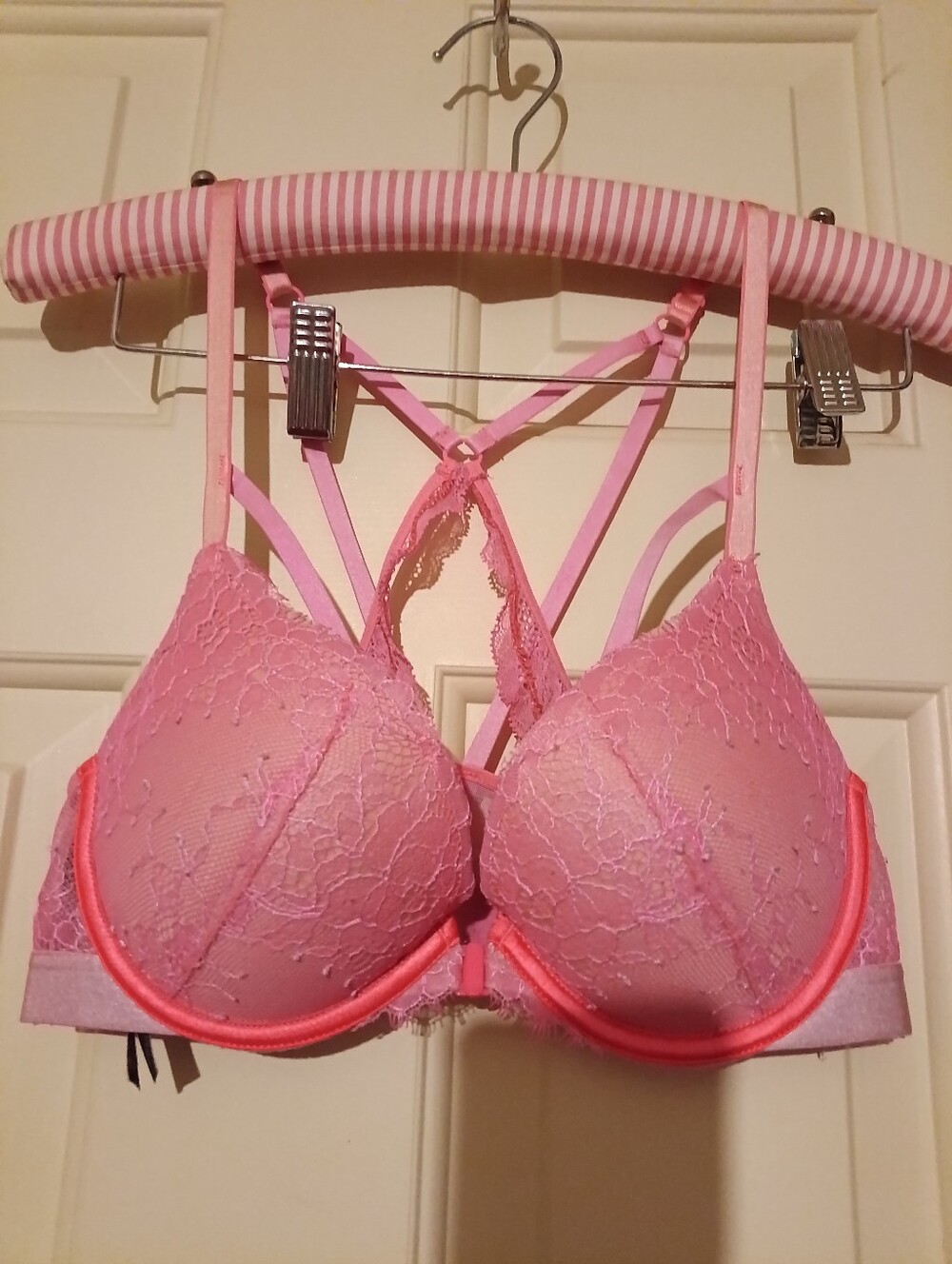 Victoria Secret Very Sexy Pushup\Padded Strappy Lace - Neon Pink 34B